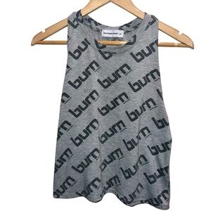 Burn Boot Camp Gray Logo Print Racerback Workout Tank Top Women’s XS Athleisure